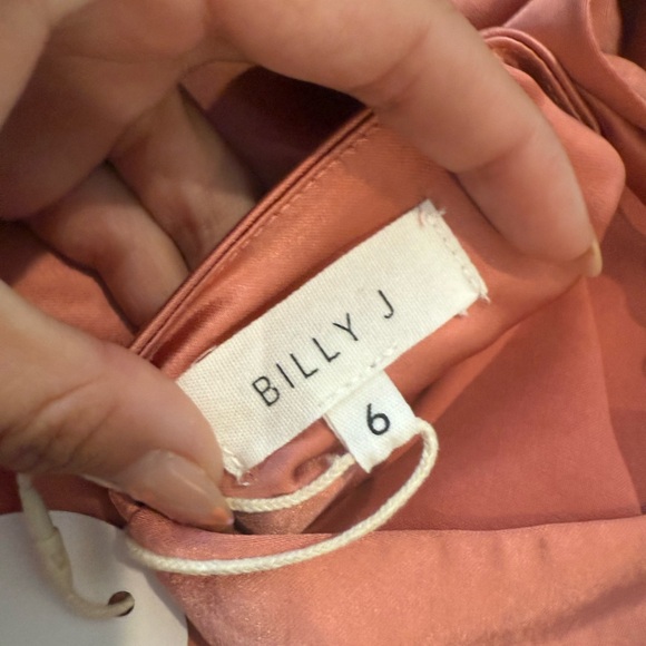 Elegant Rose Gold Pink Orange Satin Gisella Maxi Dress - Picture 4 of 4